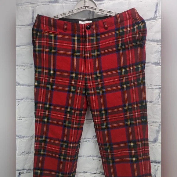 Burberry Children Boys Wool Dress Pants Red Tartan Plaid Winter Lined 14Y 29"W - Picture 15 of 16